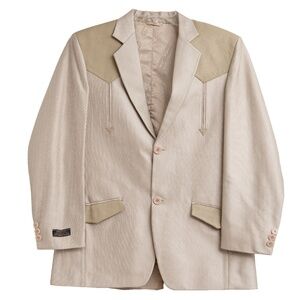 Sergio Vadducci Suit Jacket Blazer Men S Western Style Formal Wear Beige Luxury
